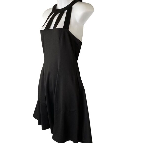 Free People Beach Dress Women Medium Black Fit & Flare Sleeveless Pockets Skater - Picture 2 of 14